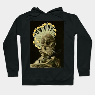 Smoking Skeleton with Floral Headdress Hoodie